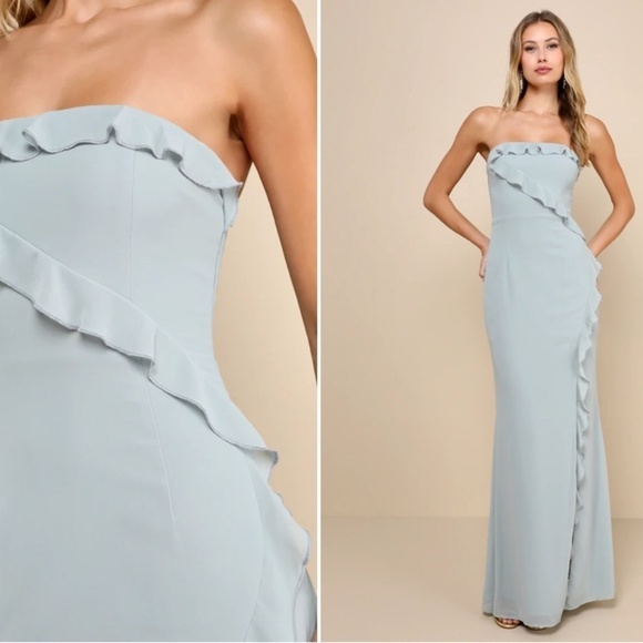 LULUS Prom Wedding Bridesmaid Sexy Flowy Romantic Elegant Maxi Dress - Picture 1 of 3